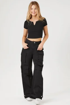 Wide-Leg Utility Cargo Pants