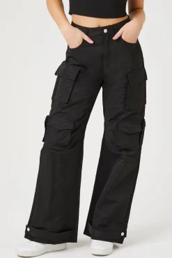 Wide-Leg Utility Cargo Pants