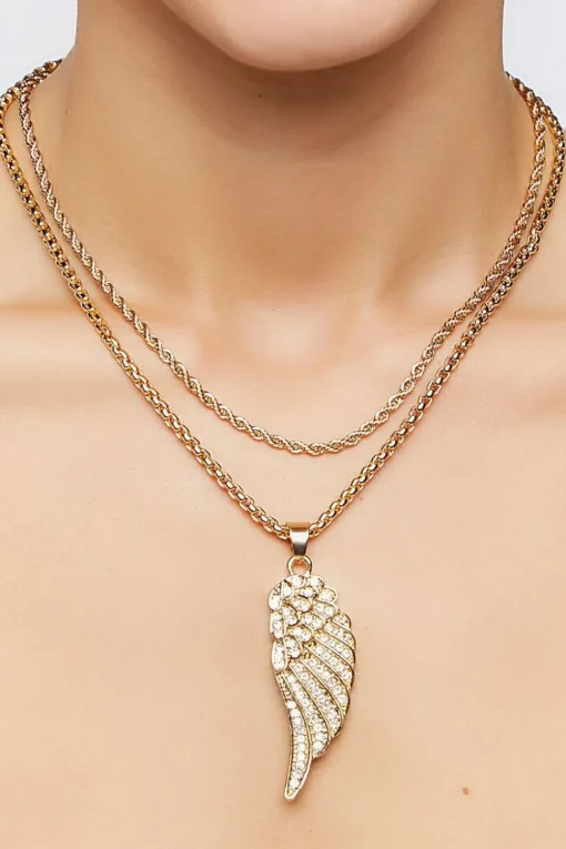 Wing Pendant Necklace Set