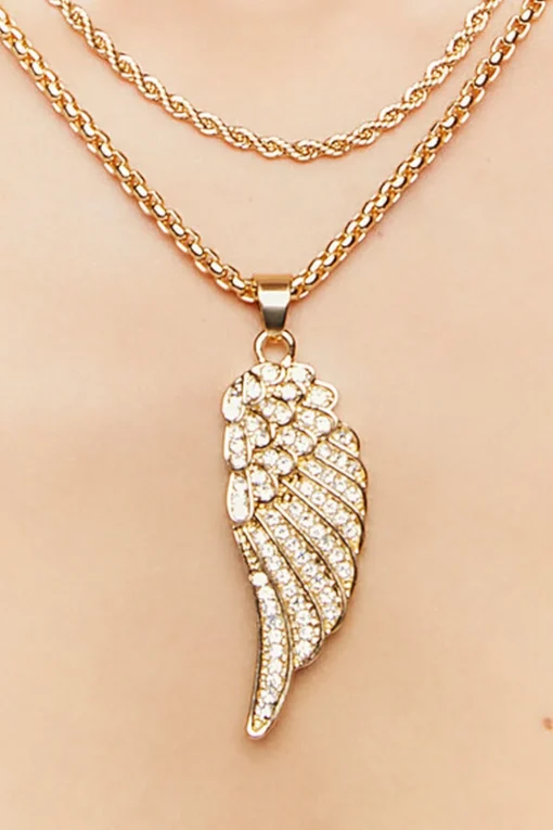 Wing Pendant Necklace Set