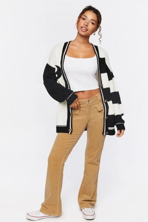 Yin Yang Colorblock Cardigan Sweater