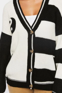 Yin Yang Colorblock Cardigan Sweater