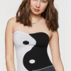 Yin Yang Sweater-Knit Tube Top