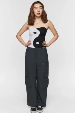 Yin Yang Sweater-Knit Tube Top