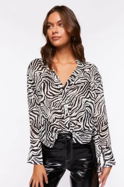 Zebra Print Long-Sleeve Shirt