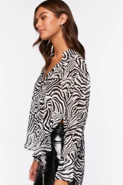Zebra Print Long-Sleeve Shirt