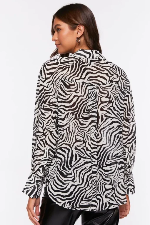Zebra Print Long-Sleeve Shirt