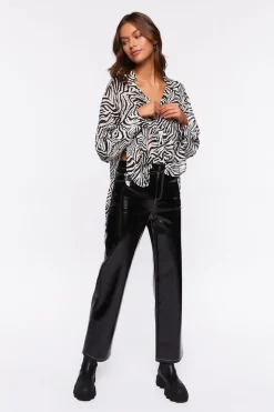 Zebra Print Long-Sleeve Shirt