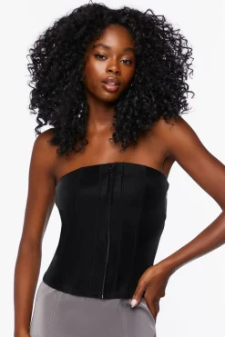 Zip-Front Bustier Tube Top