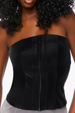 Zip-Front Bustier Tube Top