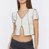 Zip-Hem Denim Mini Skirt