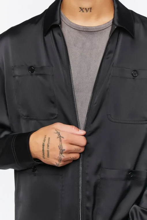 Zip-Up Multi-Pocket Shirt