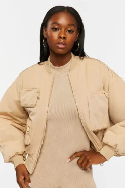 Zip-Up Utility Bomber Jacket
