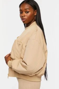 Zip-Up Utility Bomber Jacket