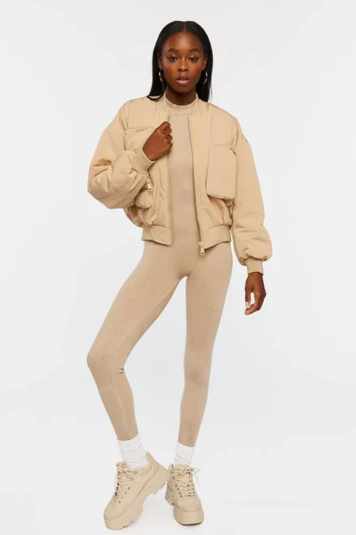Zip-Up Utility Bomber Jacket