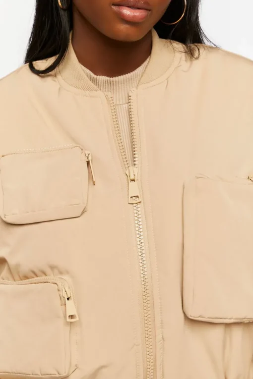 Zip-Up Utility Bomber Jacket